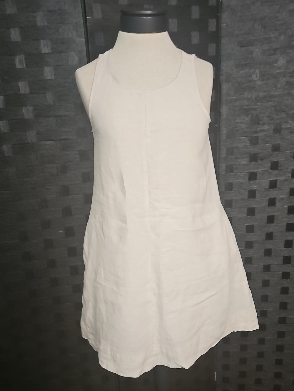Rachel Ashwell Cream 100% Linen Sleeveless Linen Dress Size XSby